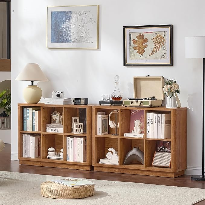 Joaxswe 6 Cube Storage Book Shelf, Floor Standing 2-Tier Wooden Bookshelf - Image 6