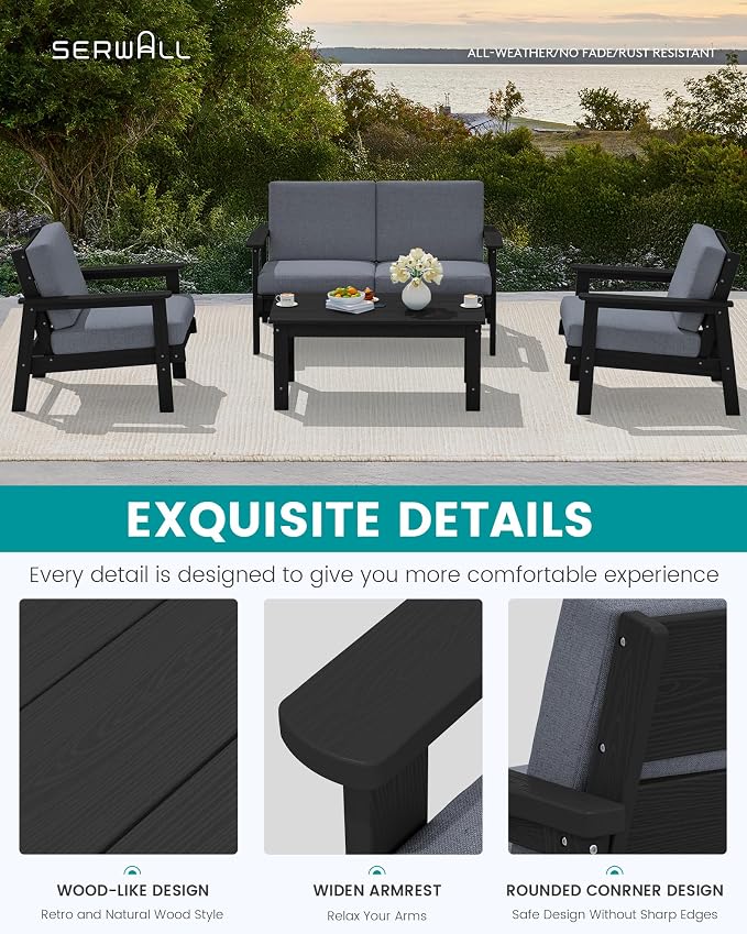 SERWALL HDPE Patio Furniture Set - Image 4