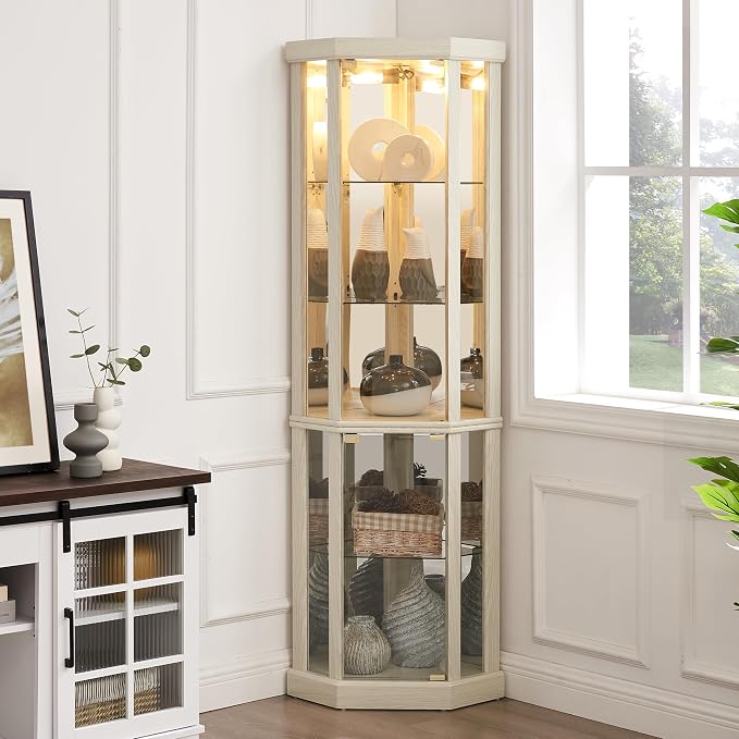 Anwick Corner Display Curio Cabinets by Anwick