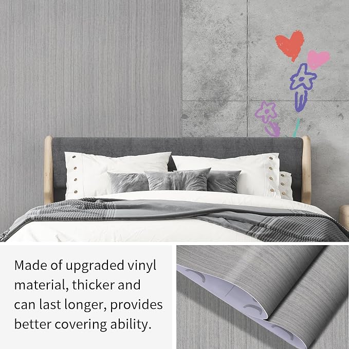 Grasscloth Peel and Stick Wallpaper Modern 15.7in x 118.1in Textured Linen - Image 9