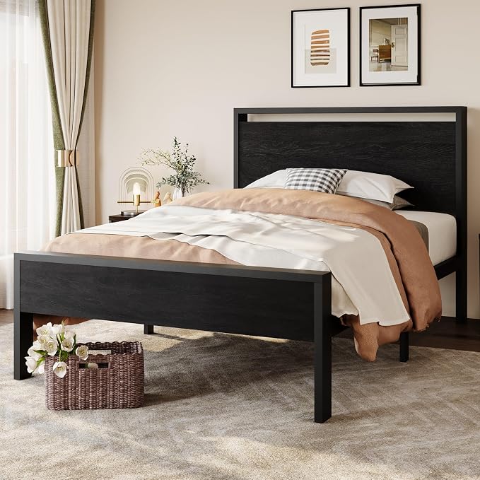 SHA CERLIN 14 Inch Twin Size Metal Platform Bed Frame by SHACERLIN