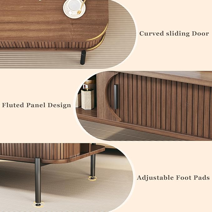 Coffee Table, 47.2" Mid Century Modern Coffee Tables - Image 5