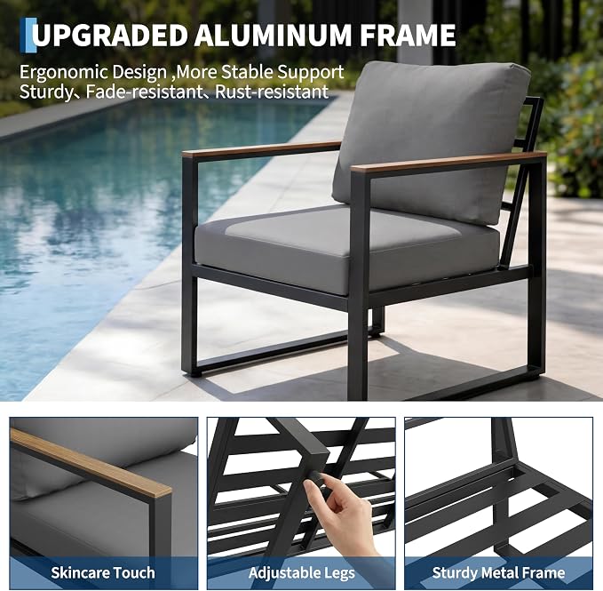 4-Piece Outdoor Patio Furniture Set, Conversation Sofa Set - Image 5