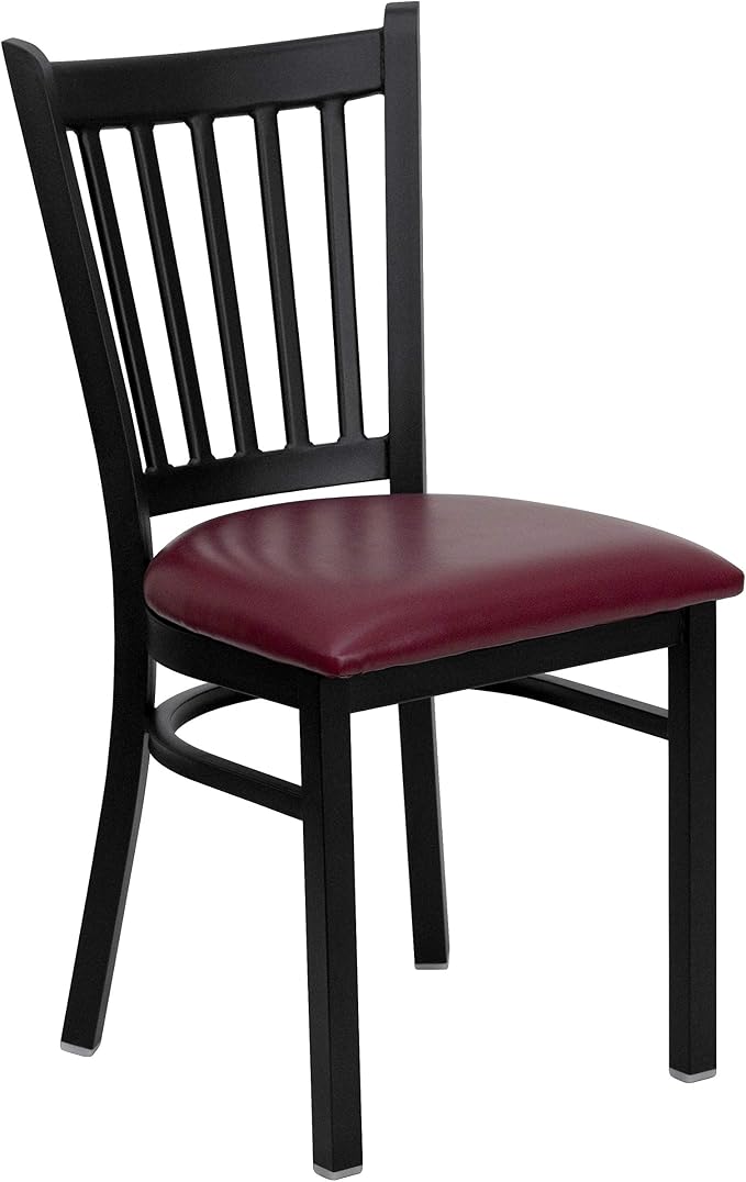 Flash Furniture 2 Pack HERCULES Series Black Vertical Back Metal Restaurant - Image 8