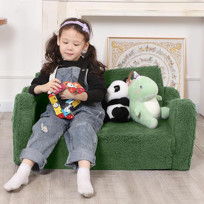 MOMCAYWEX Kids Sofa, 2-in-1 Flip-Out Foam Couch, Soft Play Lounge Chair - Image 4