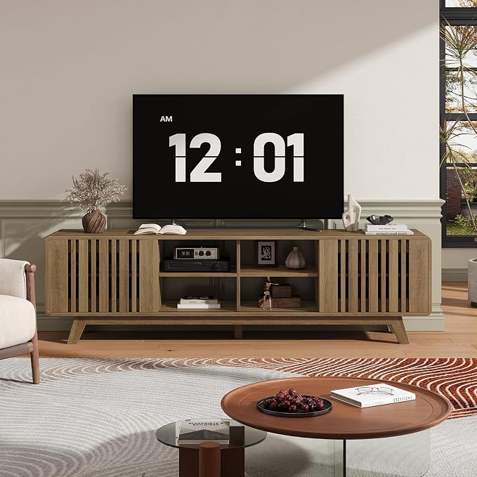 ONBRILL 70-Inch TV Stand for TVs up to 80 Inch, Mid-Century Modern Television - Image 9