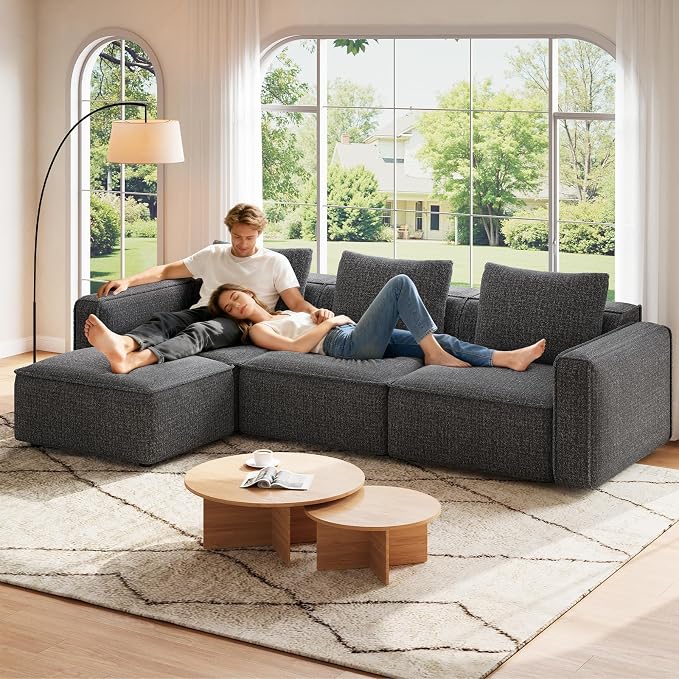Welzona 103" Modular Sectional Sofa, Minimalist Comfy Cloud Couch Sectional - Image 7
