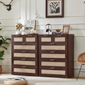 LEYAOYAO Dresser for Bedroom, Modern 6 Drawers Boho Rattan Dressers by LEYAOYAO-Findtheshiningpointofyourideallife%EF%BC%81