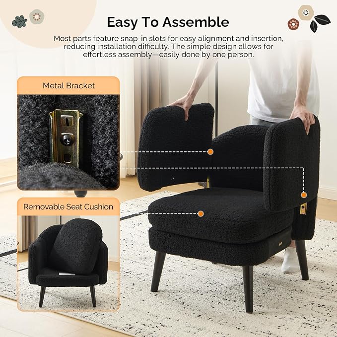 VINGLI 30.3" Wide Modern Barrel Accent Armchairs Set of 2 - Image 5