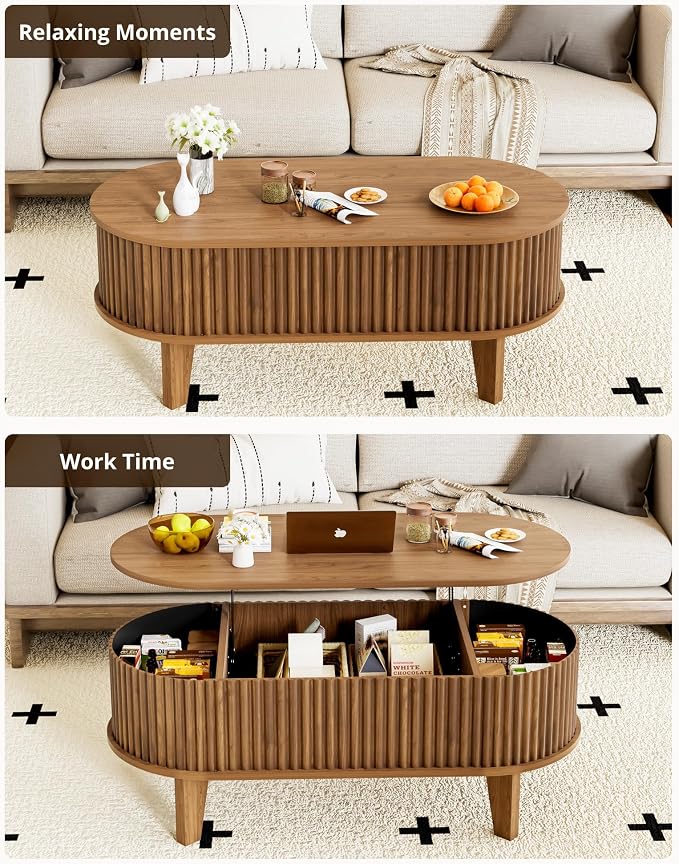 Oval Lift Top Coffee Table - Image 6