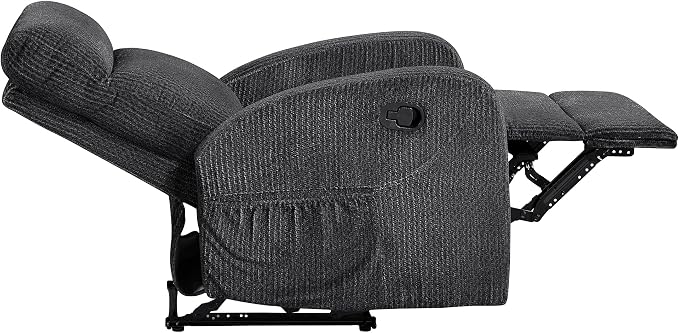 Lexicon Manual Recliner Chair, Textured Microfiber Reclining Chair, Wall Hugger - Image 15