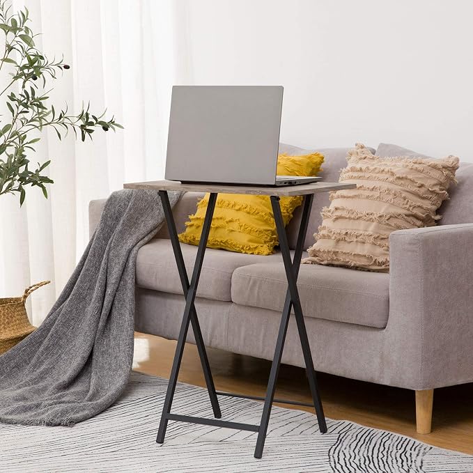 HOOBRO Folding TV Tray Tables, Industrial Snack Tables - Image 4