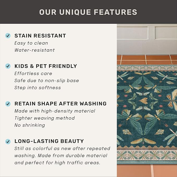 Hazo Haus Oriental Blue and Green Area Rugs - Image 7