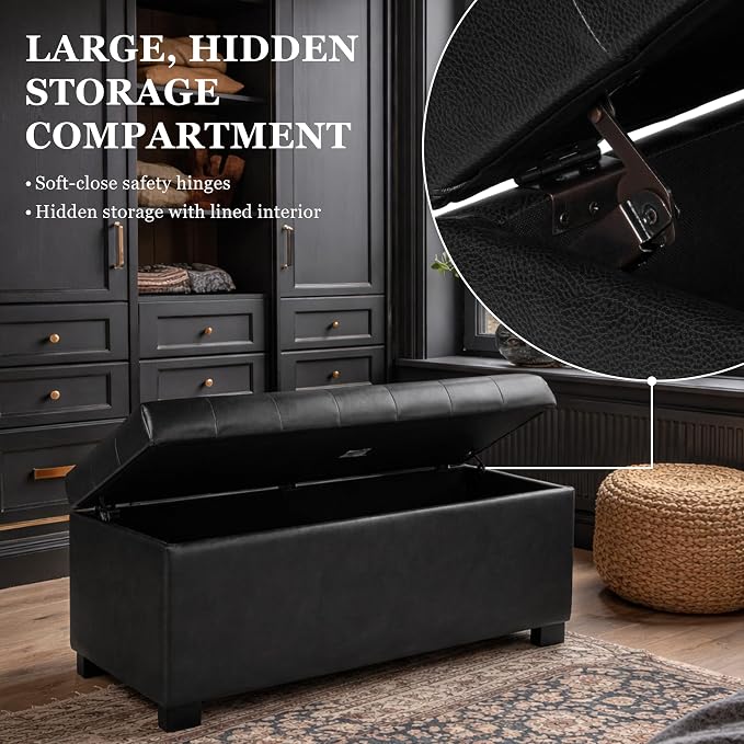 HomePop Large Tufted Storage Bench - Image 10
