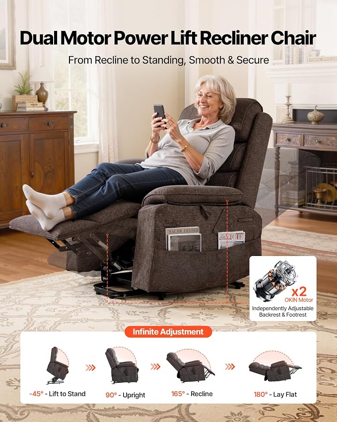 VEVOR Power Lift Recliner Chair, Dual Motor Lift Chair - Image 4