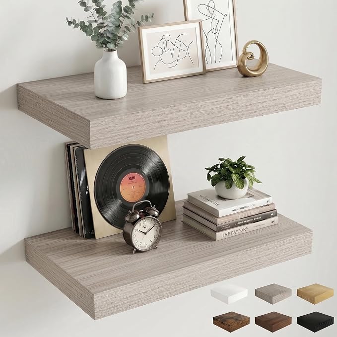 Dreamland Floating Shelves 24inch, 2 Pack Rustic Wooden Wall Shelves, Wall by Dreamland
