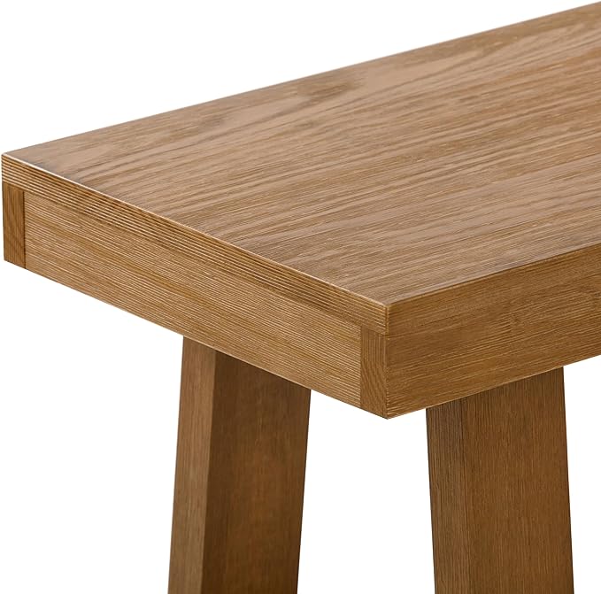 Plank+Beam 60 Inch Farmhouse Dining Bench, Solid Wood Entryway Bench, Wooden - Image 5