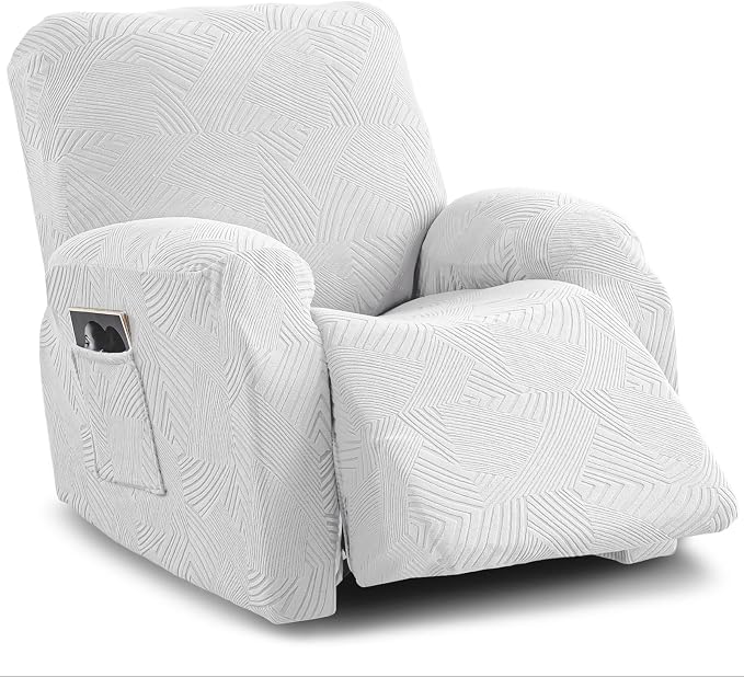 Recliner Chair Covers, 4-Piece Stretch Geometric Strokes Jacquard Reclining by Unknown