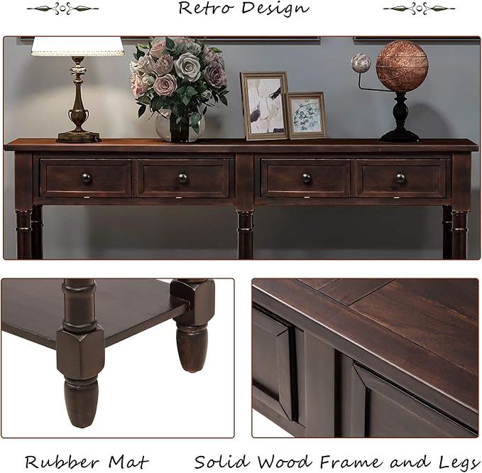 Merax Retro Console Table Sofa Table - Image 5