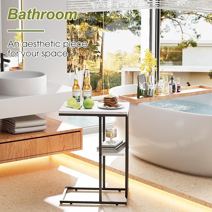 C Shaped End Side Table, Couch Sofa Table - Image 4