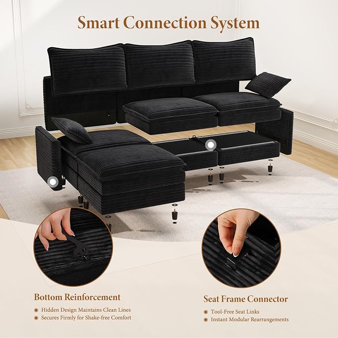 Vesgantti Large Modular Sectional Sofa, Big Comfy Cloud Couch - Image 5