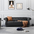 Chesterfield 3 Seater Sofa, Modern Leather Tufted Couch 3 Seater by RUSTYER