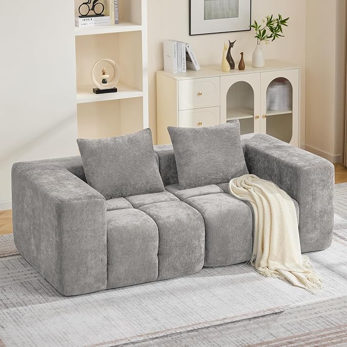 78.7" Loveseat Boneless Couch, Upholstered Cloud Love Seat by CACFTII