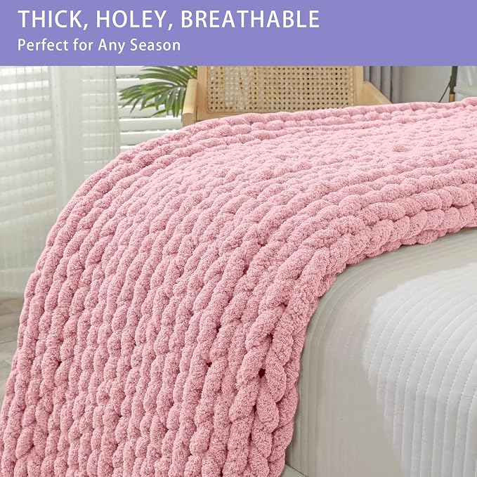 Bigacogo Chunky Knit Throw Blanket - Image 5