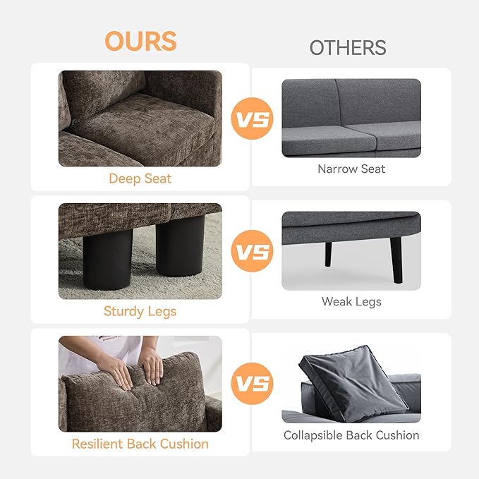 WUTUTUEE 83'' Modular Sectional Sofa Convertible L Shaped Couch Set - Image 5