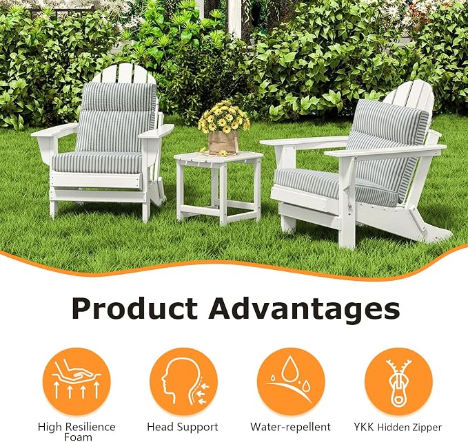 Unimatta Outdoor High Back Chair Cushion Seat Pads, 44 x 21 Inch - Image 2