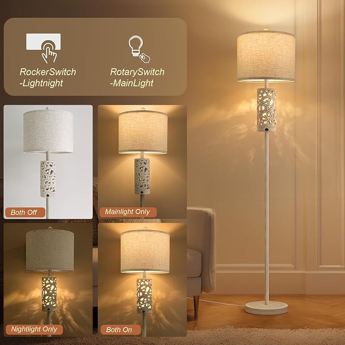 OYEARS 65“ Farmhouse Floor Lamp - Image 4