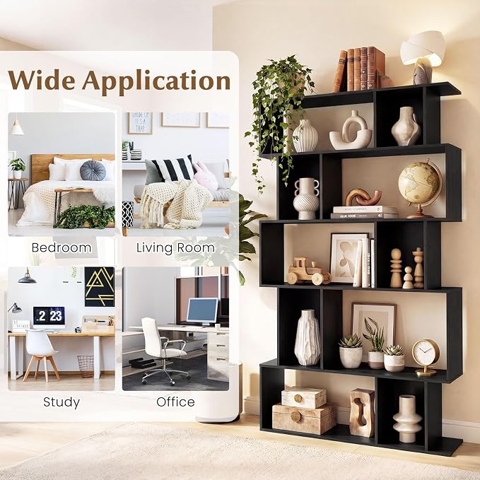 Giantex 5-Tier Bookshelf, 10-Cube Geometric Book Case - Image 6