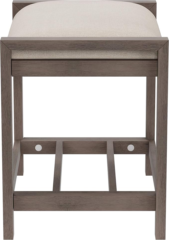 Hillsdale Furniture Amelia Vanity Stool, Antique Gray - Image 3