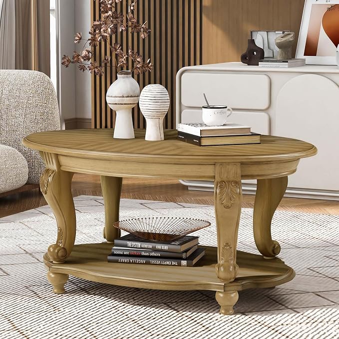 Solid Wood Coffee Table Set for Living Room, Coffee Table & 2 End Side Table - Image 9