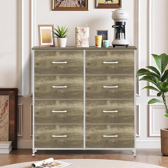 8-Drawer Dresser for Bedroom, Anti-Tip Tall Storage Organizer Chest of Drawers - Image 2