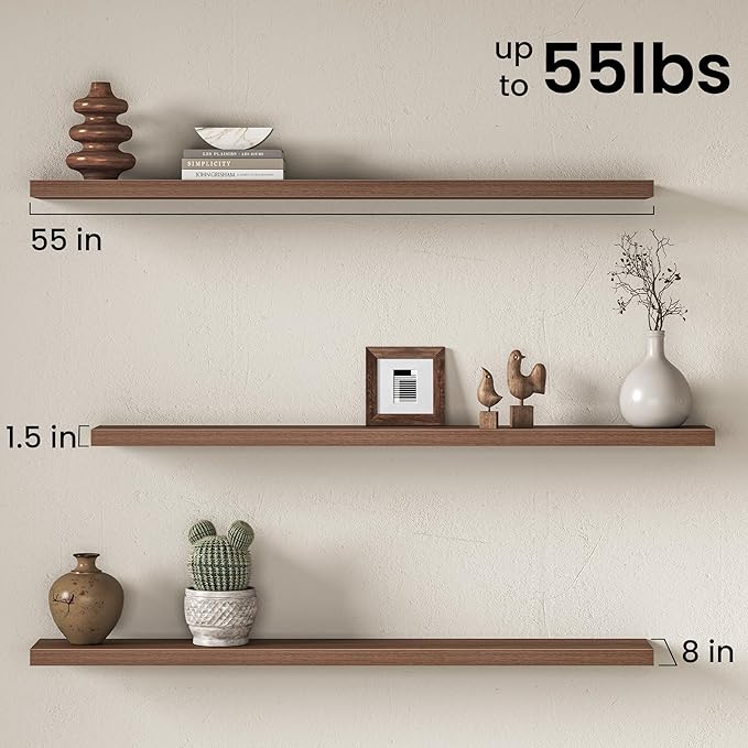 Fun Memories 55Inch Long Floating Shelves, 8 Inch Deep Shelves - Image 3