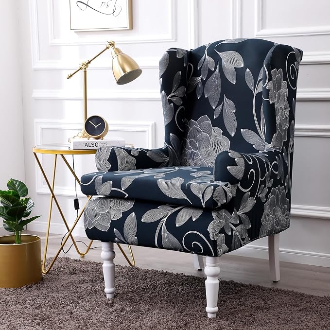 HAOYONG Wing Chair Slipcovers Printed Wingback Chair Covers 2 Pieces Wingback - Image 2
