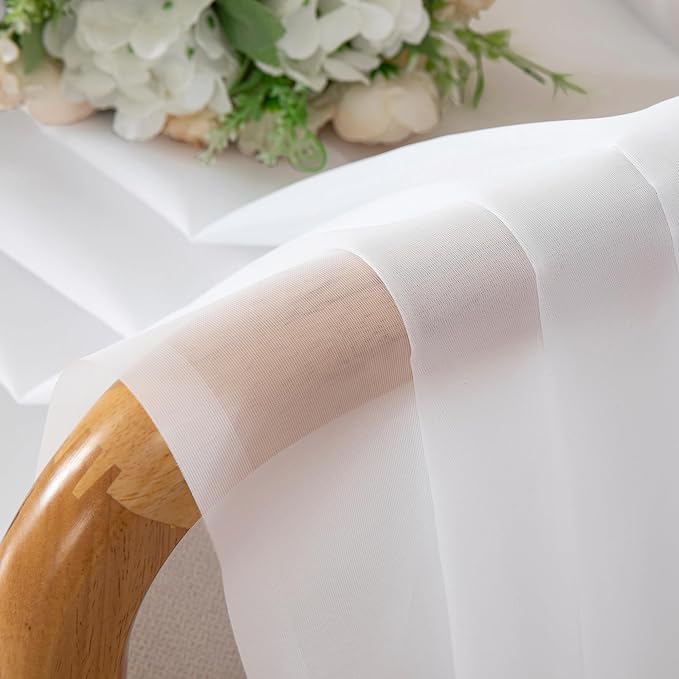 Aiyufeng 108 Inch White Sheer Window Curtains - Image 2