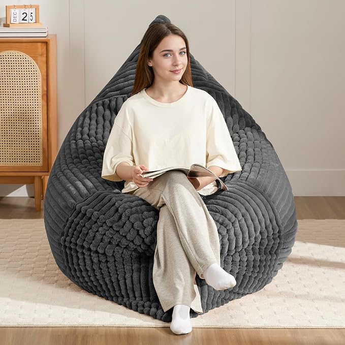 3-in-1 Giant Bean Bag Chair for Adults & Kids, Convertible Floor Sofa to - Image 7