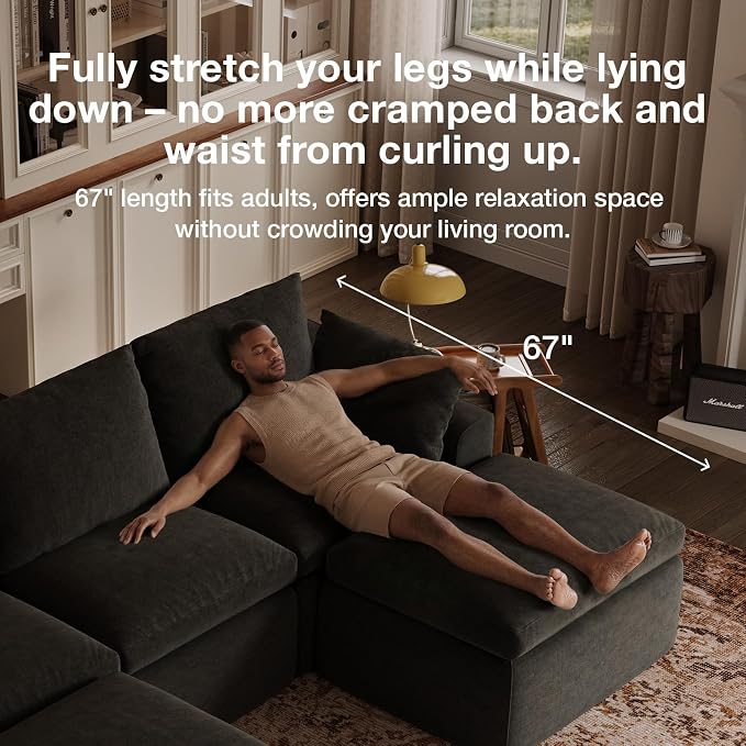 Novilla 133.8" Modular Cloud Couch, Modern Sectional Sofa - Image 13