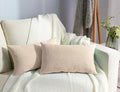 Stellhome Rectangle Linen Throw Pillow Covers Solid Burlap Farmhouse Decorative by Stellhome