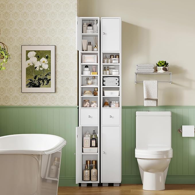 TEENFON Bathroom Cabinet, Narrow Bathroom Storage Cabinet - Image 3