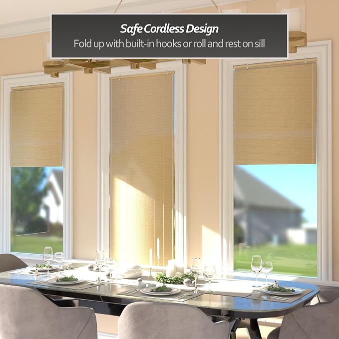 Red Lantern Matchstick Cordless Window Shade - Image 3