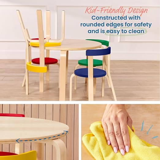 ECR4Kids Bentwood Table and Curved Back Chair Set, Kids Furniture - Image 5