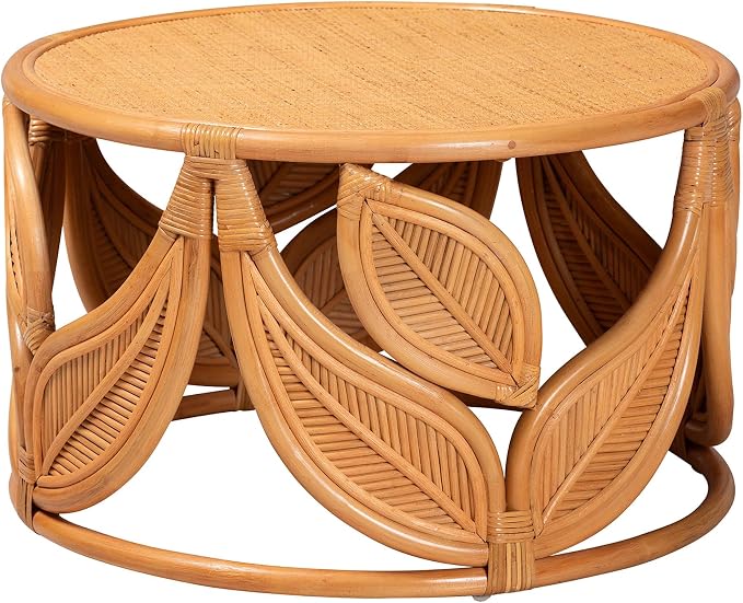 Bali & pari Raflesia Modern Bohemian Natural Rattan Coffee Table by balipari