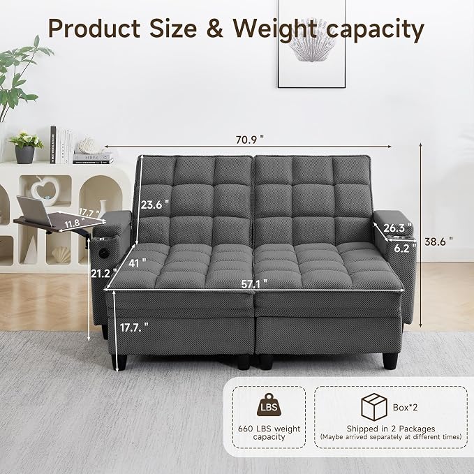 Auvsoce 71" Loveseat Recliner Chair - Image 2