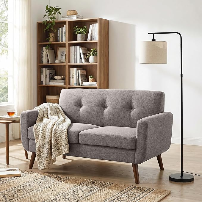 Tbfit 56" W Loveseat Sofa, Mid Century Modern Decor Love Seat Couches by TBfit