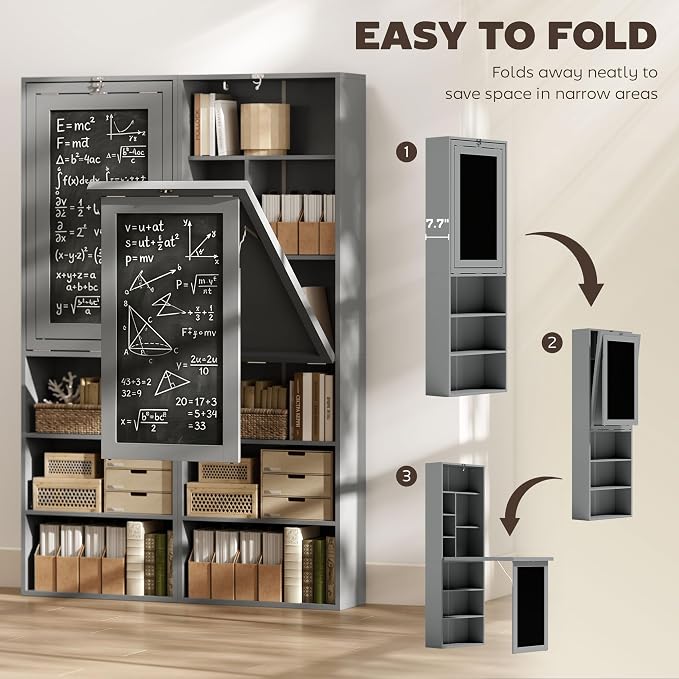 HOMCOM Fold-Out Convertible Writing Table, Computer Desk - Image 4