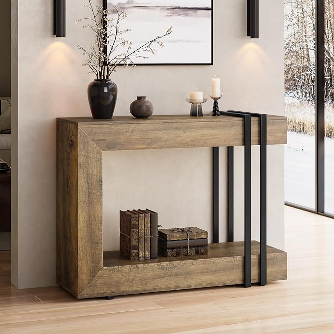 Einhomn 42.5" Console Table Behind Couch, 2-Tier Narrow Entryway Table by Einhomn