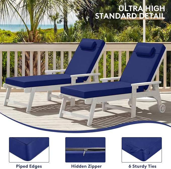 Chaise Lounge Cushion for Outdoor Furniture, Waterproof, Fade-Resistant and - Image 7